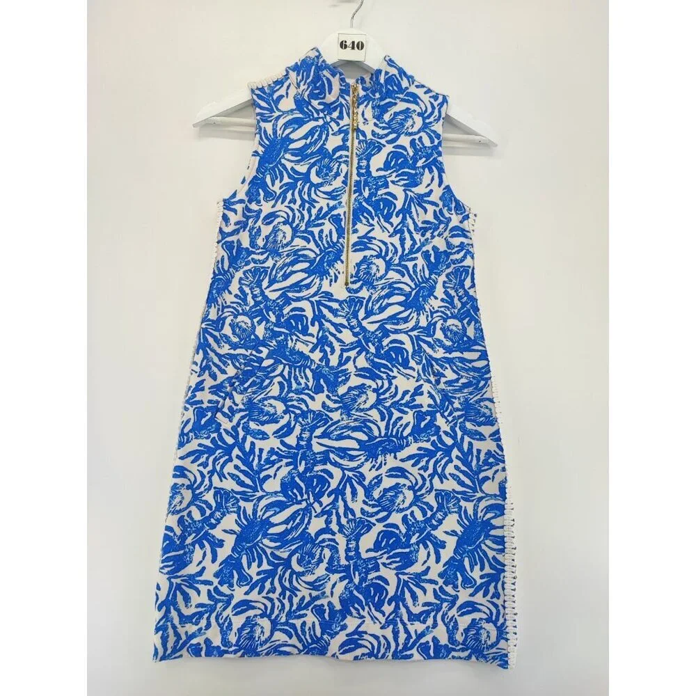 Lilly Pulitzer Women's Blue Cotton Dress Size XS